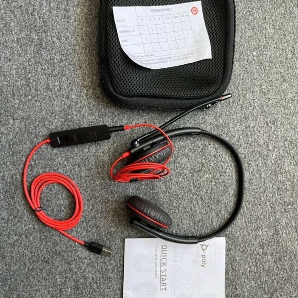Plantronics Blackwire C3220 USB-A Wired Stereo Headset Black Red‎ C3200 Series
